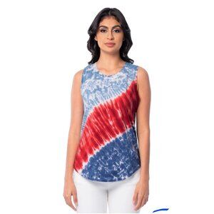 Way To Celebrate Women's Americana Tie Dye Graphic Muscle Tank Size Medium NWT